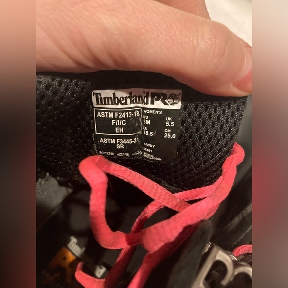 TIMBERLAND PRO Women's 8 womens POWERFIT Black Leather composite Toe Boots - Picture 5 of 11